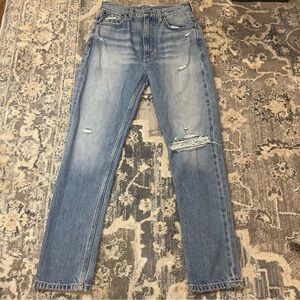 Distressed Etica Blue Denim Jeans